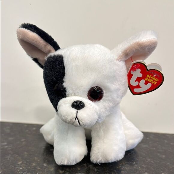 TY Beanie Baby 7” MARCEL French Bulldog Plush Stuffed Animal Toy MWMT Heart Tags - Picture 1 of 10